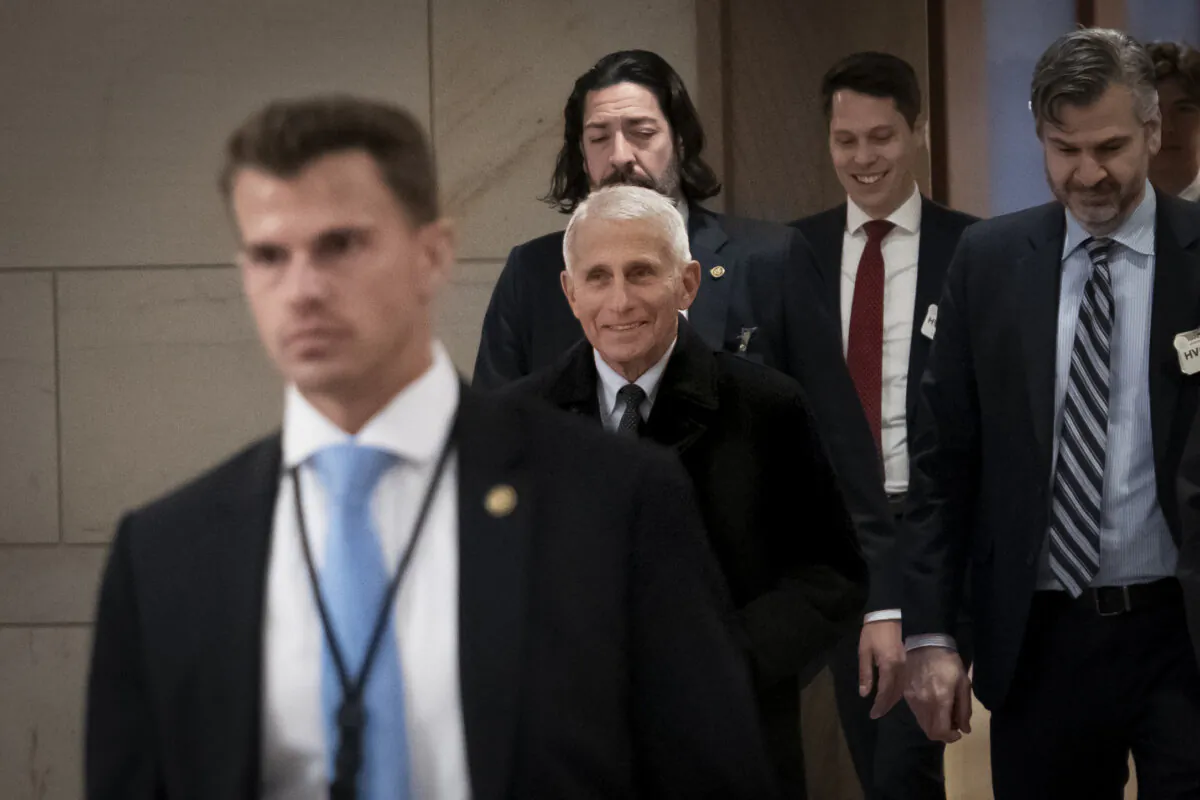 Former Director of the National Institute of Allergy and Infectious Diseases (NIAID) Anthony Fauci returns from a break at a meeting where he is testifying before the Select Subcommittee on the Coronavirus Pandemic in Washington on Jan. 8, 2024. (Madalina Vasiliu/The Epoch Times)