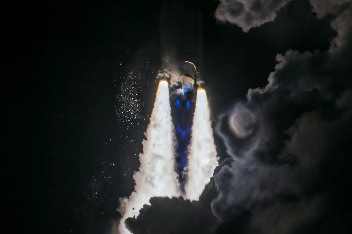 The brand new rocket, United Launch Alliance's (ULA) Vulcan Centaur, lifts off from Space Launch Complex 41d at Cape Canaveral Space Force Station in Cape Canaveral, Fla., for its maiden voyage, carrying Astrobotic's Peregrine Lunar Lander on Jan. 8, 2024. (CHANDAN KHANNA/AFP)