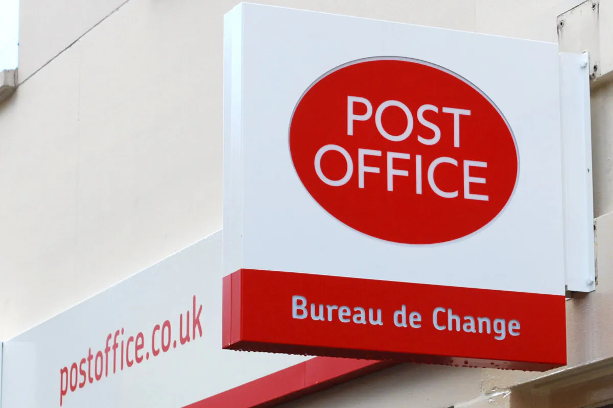 A sign outside a Post Office in England on Nov. 3, 2009. (Lewis Stickley/PA)