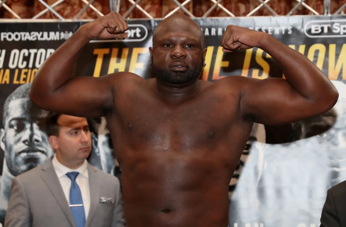 Kevin Johnson during the weigh-in at the Mercure Leicester the Grand Hotel in Leicester, Britain, on Oct. 5, 2018. (Peter Cziborra/Action Images via Reuters)