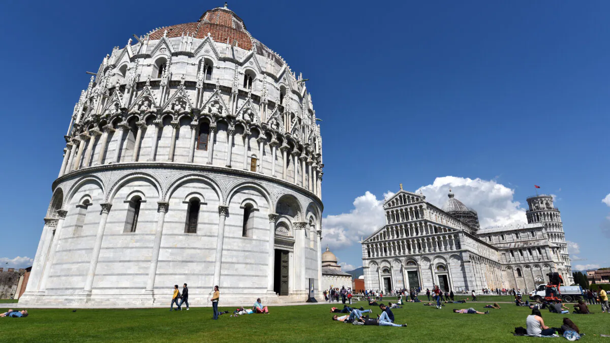 On the Field of Miracles, Pisa’s Baptistery is Italy’s biggest, with interior ambience, a hexagonal pulpit, and impressive acoustics. (Cameron Hewitt/TNS)