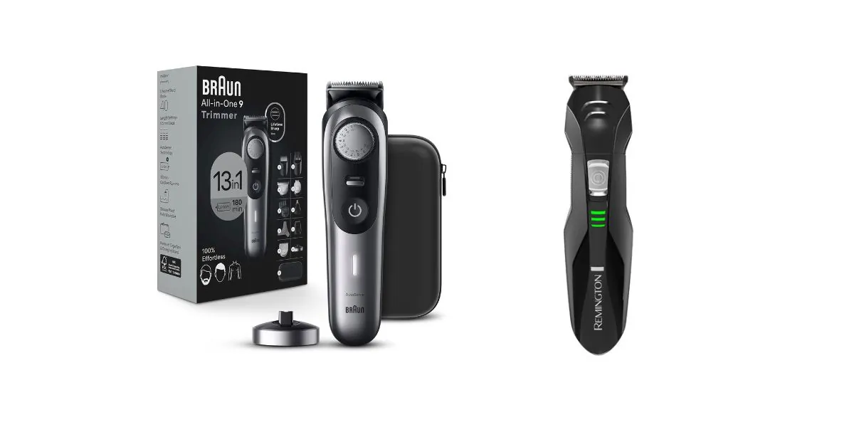 (Left) Braun All-in-One Kit (Right) Roomington All-in-One Grooming Kit (Illustration by The Epoch times, Amazon)