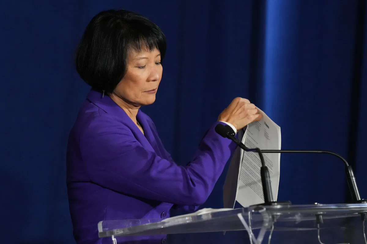 Toronto Mayor Olivia Chow attends a news conference with Ontario Premier Doug Ford, not shown, in Toronto on Nov. 27, 2023. (The Canadian Press/Chris Young)