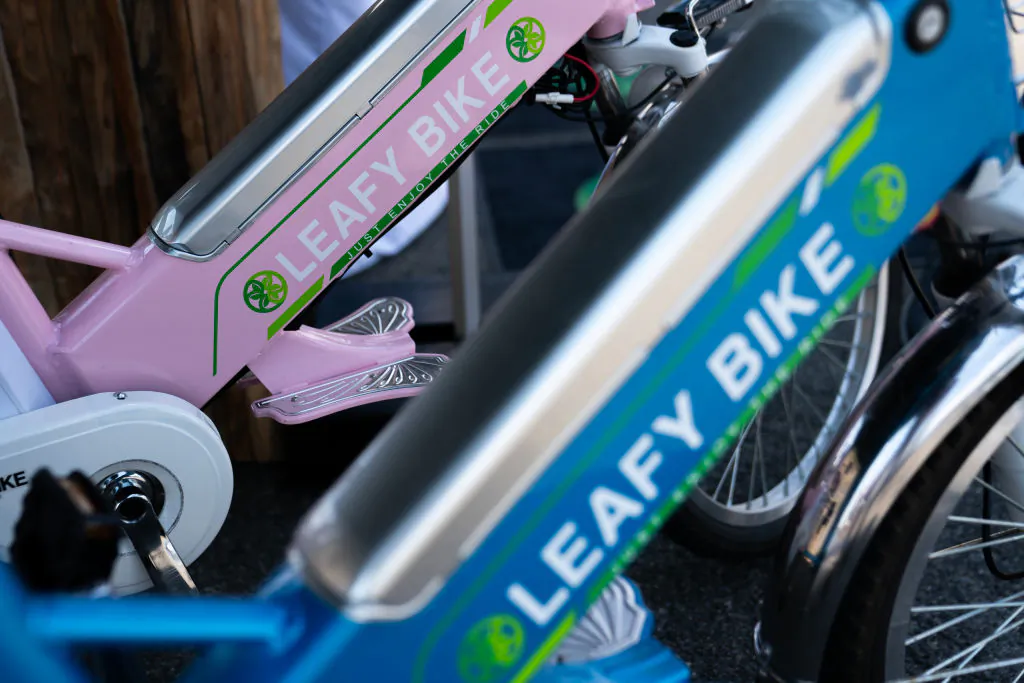 Electric bicycles are displayed during the Electrify Expo in Washington, DC, on July 23, 2023. (Nathan Howard/Getty Images)