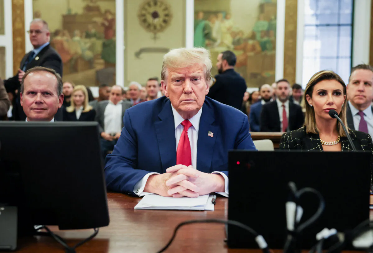 Former US President Donald Trump sits at the New York State Supreme Court during the civil fraud trial against the Trump Organization, in New York City on Jan. 11, 2024. (Shannon Stapleton/POOL/AFP via Getty Images)