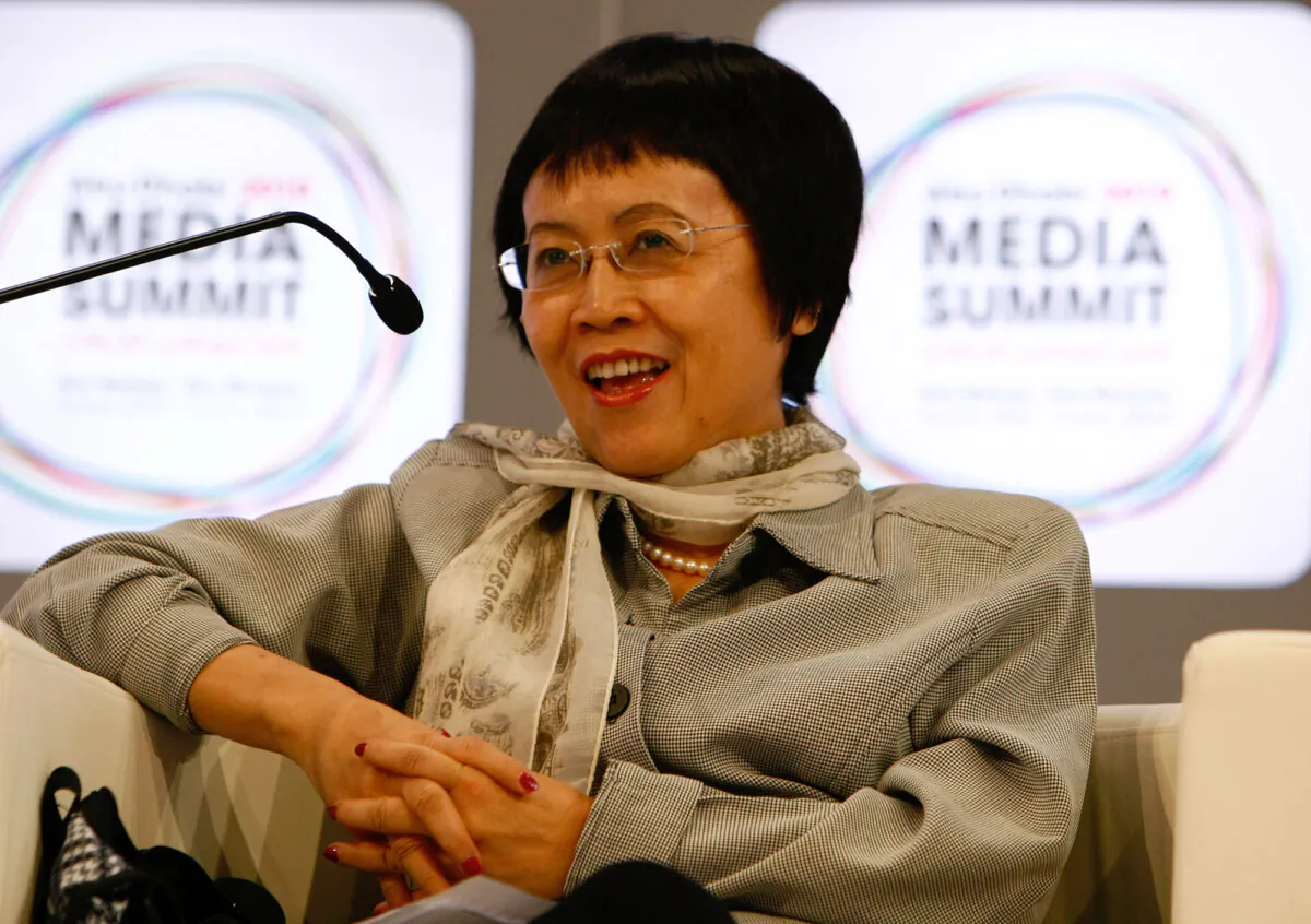 Hu Shuli, chief editor of Caixin Media, attends a panel discussion during the inaugural Abu Dhabi Media Summit in Abu Dhabi, UAE, on March 11, 2010. (Ana-Bianca Marin/Getty Images)