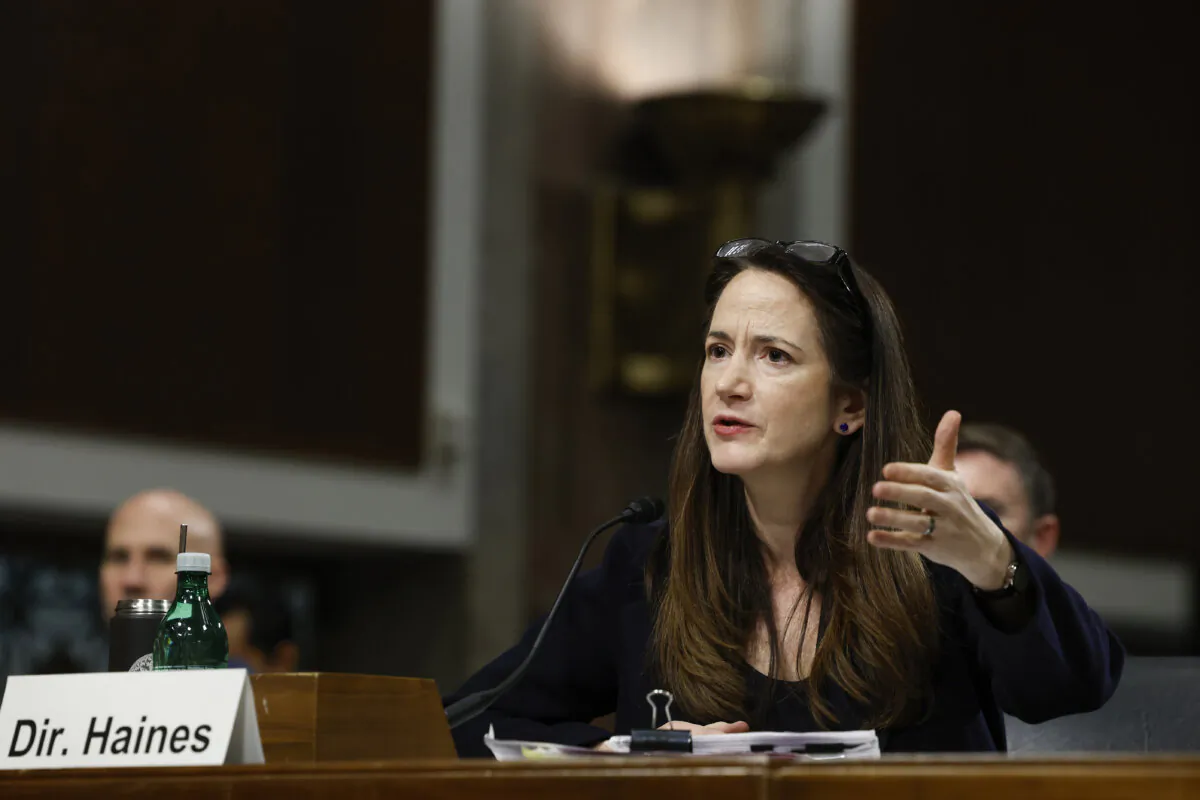 Director of National Intelligence Avril Haines speaks during a hearing with the Senate Armed Services Committee in Washington on May 04, 2023. (Anna Moneymaker/Getty Images)