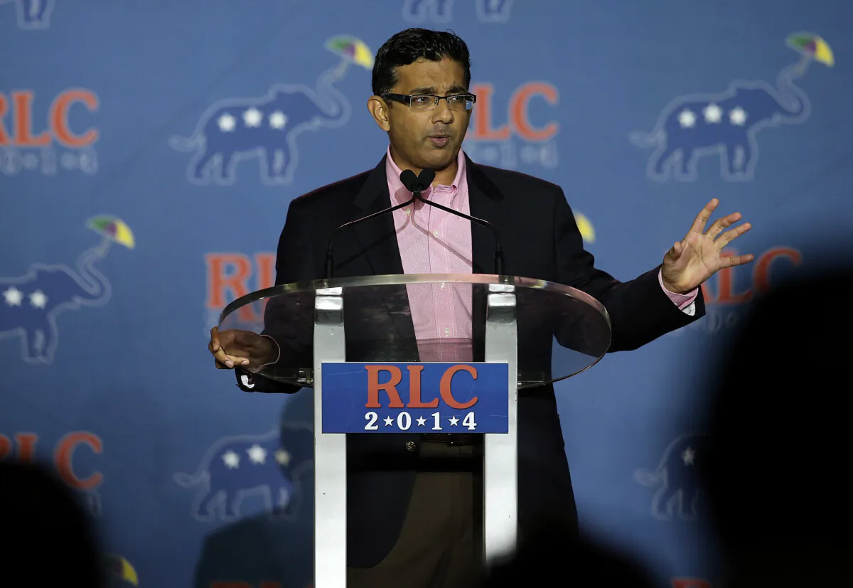 Conservative filmmaker and author Dinesh D'Souza speaks during the final day of the 2014 Republican Leadership Conference in New Orleans on May 31, 2014. (Justin Sullivan/Getty Images)
