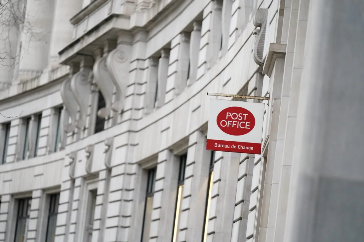 Undated photo of a Post Office sign in central London. (Aaron Chown/PA)