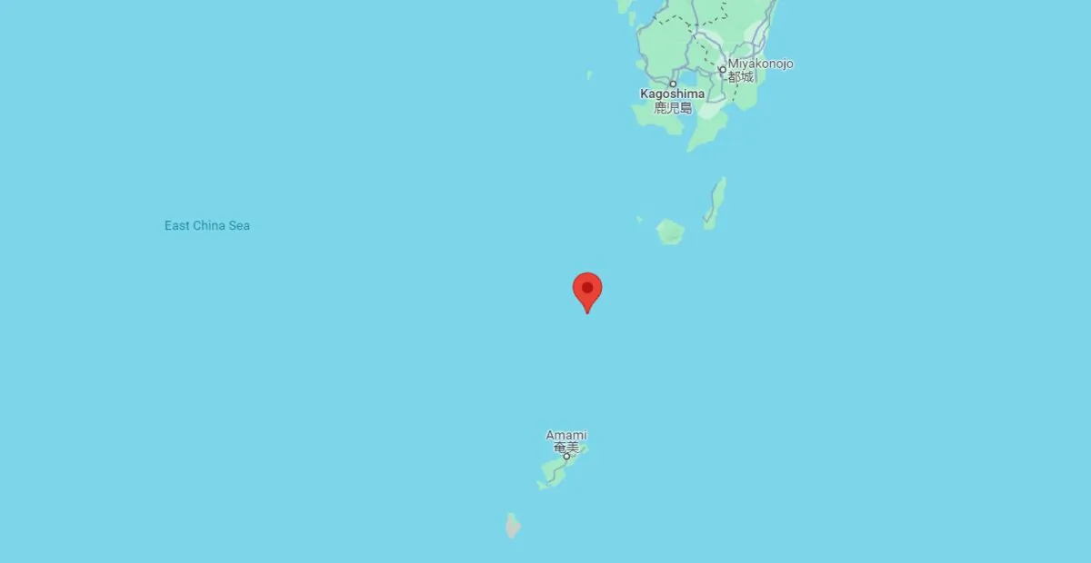 Island of Suwanosejima in southwestern Japan. (Google Maps/Screenshot via The Epoch Times)