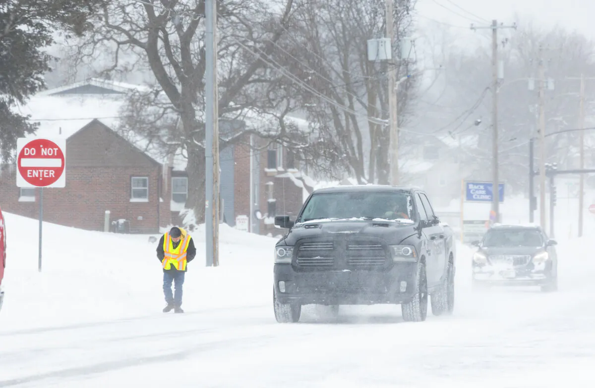 A winter storm batters the state of Iowa on Jan. 13, 2024. (John Fredricks/The Epoch Times)