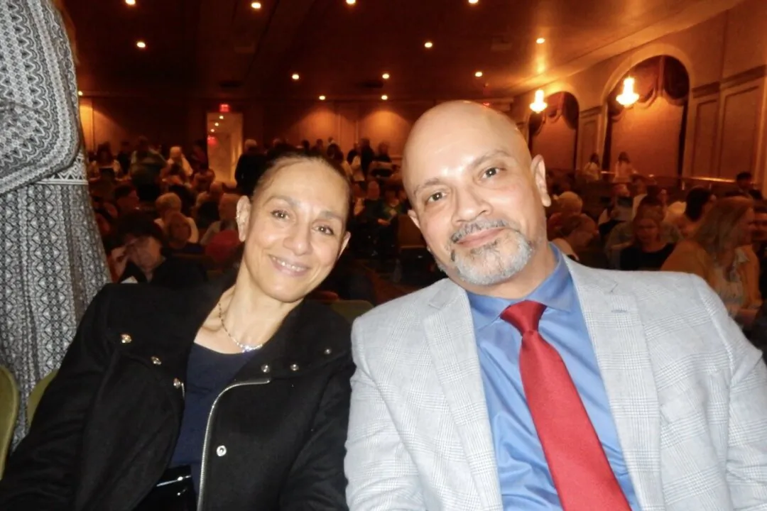 Ida and Carlos Alvarado  attended Shen Yun Performing Arts at The Hanover Theatre in Worcester, Massachusetts, on Jan. 13, 2024. (Weiyong Zhu/The Epoch Times) 