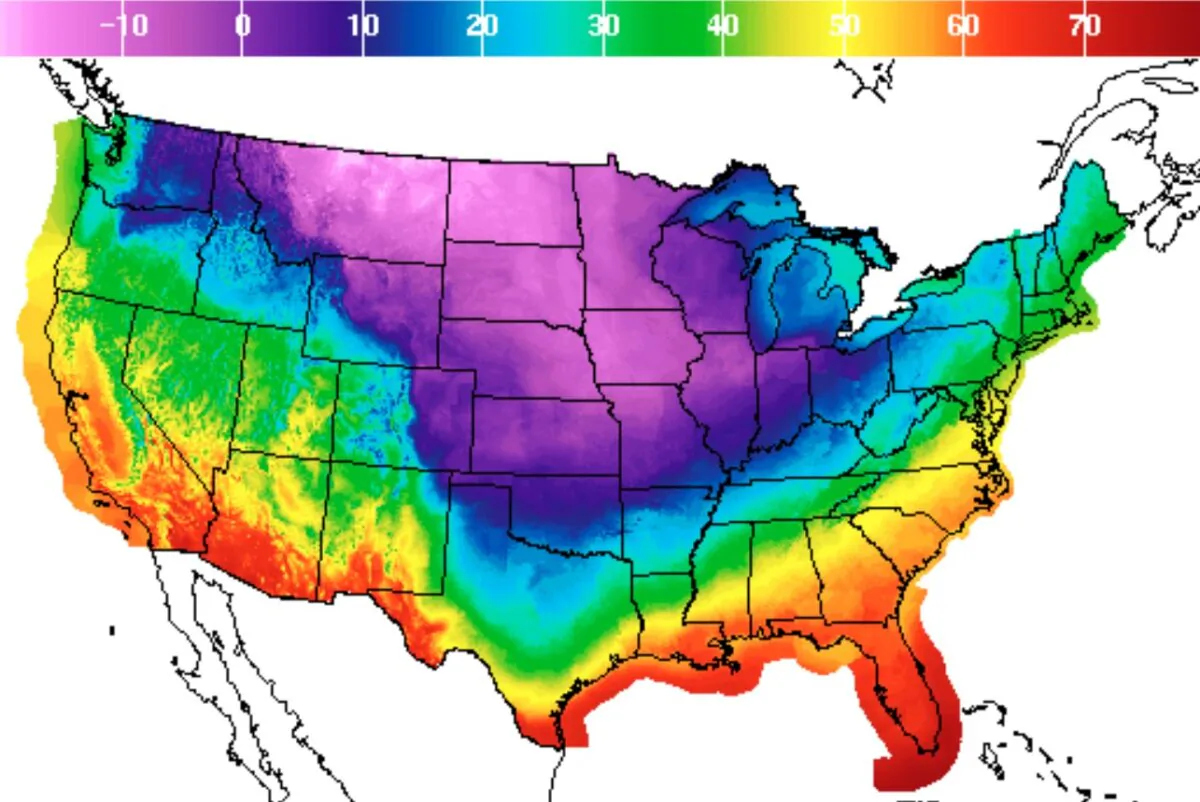 Temperature forecasts for Jan. 14, 2024. (NOAA/NWS)