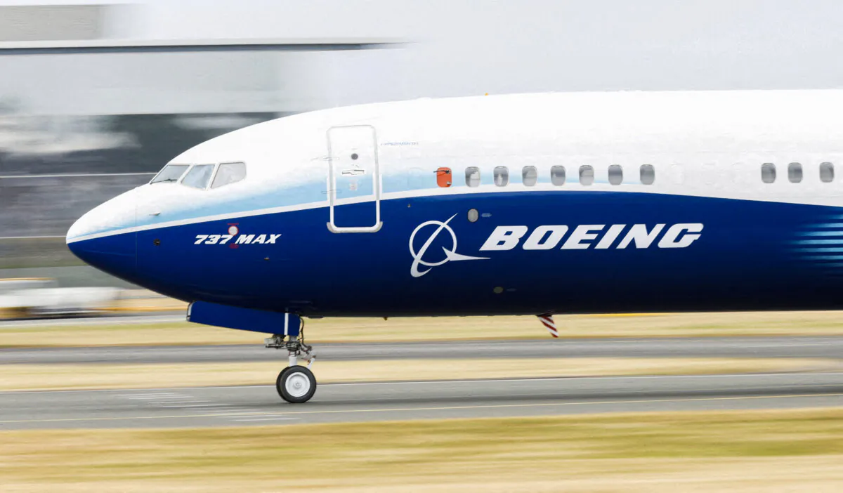 A Boeing 737 Max aircraft during a display at the Farnborough International Airshow, in Farnborough, Britain, on July 20, 2022. (Peter Cziborra/Reuters)