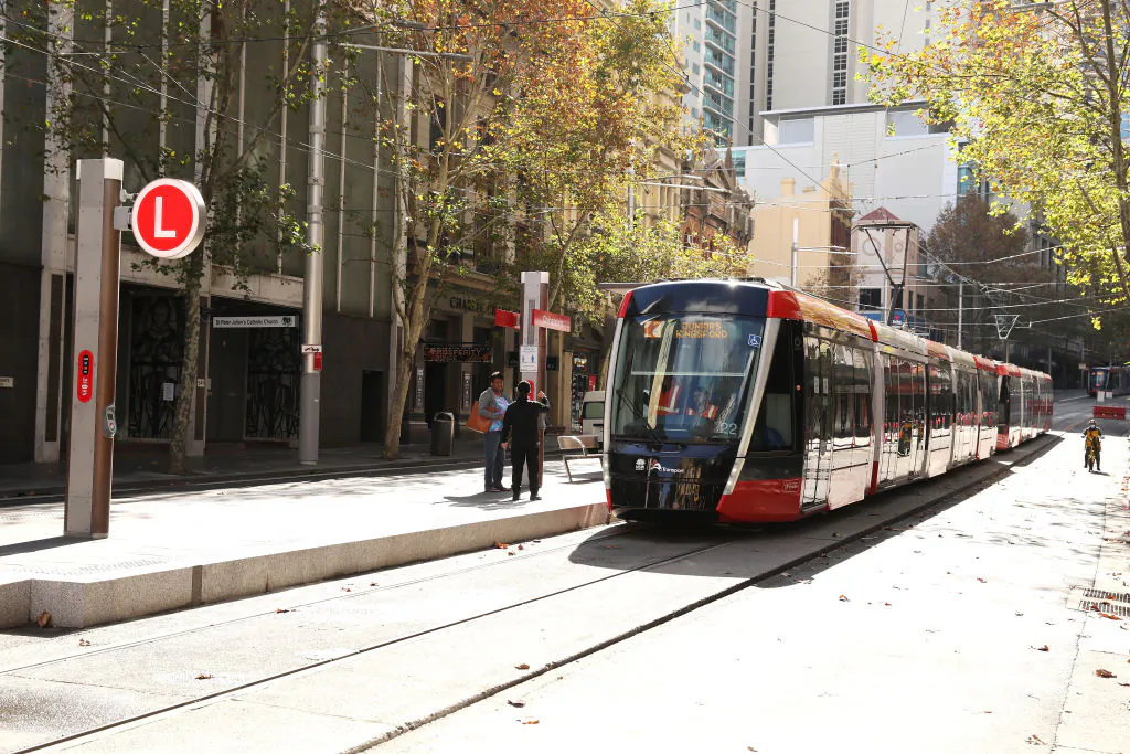 The Sydney light rail in Sydney, Australia, on May 19, 2020. (Mark Kolbe/Getty Images)