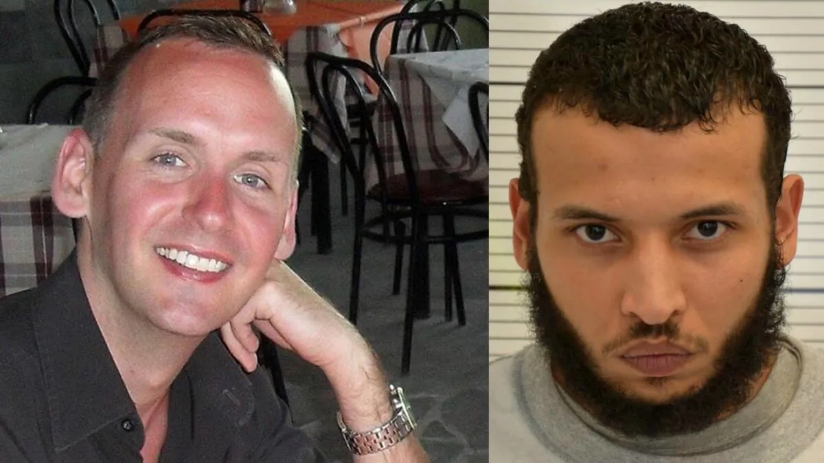 Undated images of Joe Ritchie-Bennett (L), a U.S. citizen and one of three men stabbed to death by Khairi Saadallah (R) in Forbury Gardens, Reading, England, on June 20, 2020. (Family handout/Counter Terrorism Policing South East)