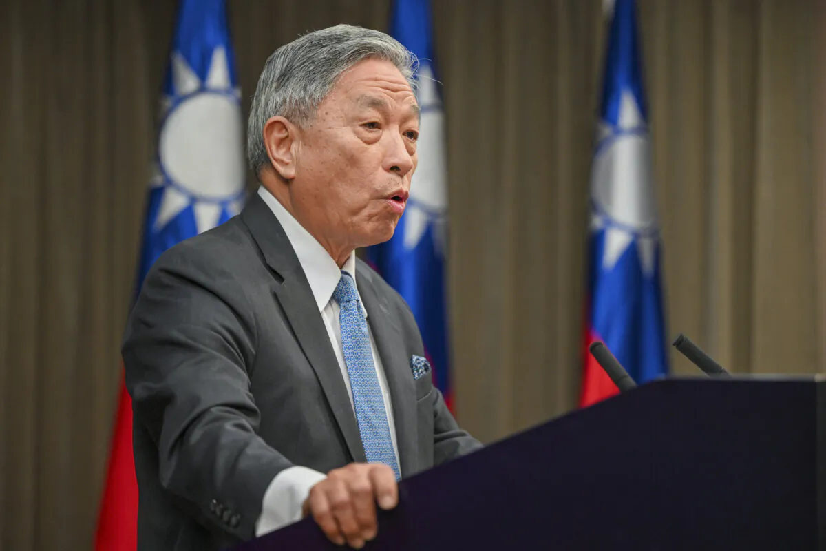 Tien Chung-kwang, Taiwan's deputy minister of foreign affairs, speaks during a press conference at the Taiwan Ministry of Foreign Affairs in Taipei on Jan. 15, 2024. (Sam Yeh/AFP via Getty Images)