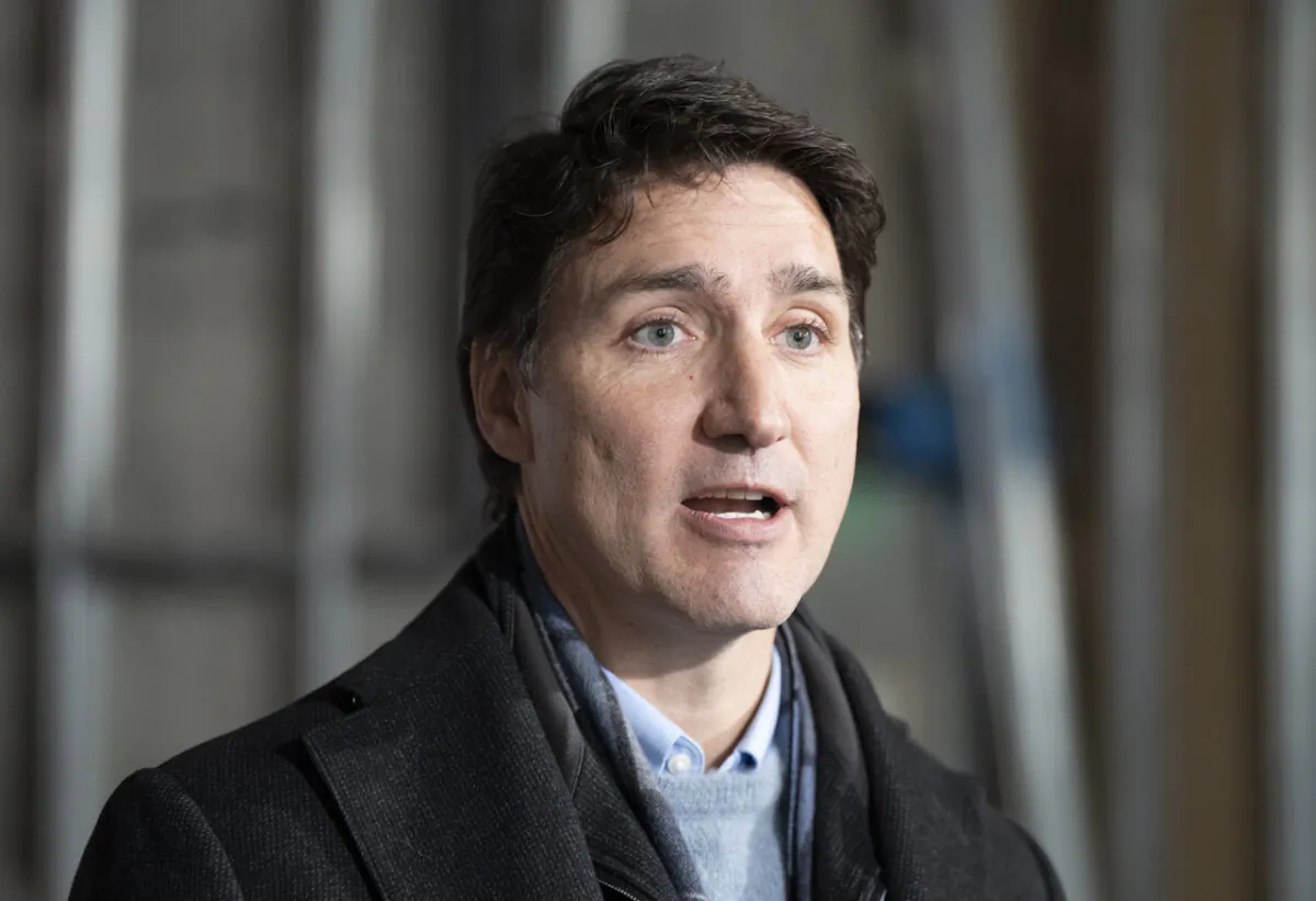 Prime Minister Justin Trudeau speaks at a housing announcement in Guelph, Ont., on Jan. 12, 2024.(The Canadian Press/Frank Gunn)