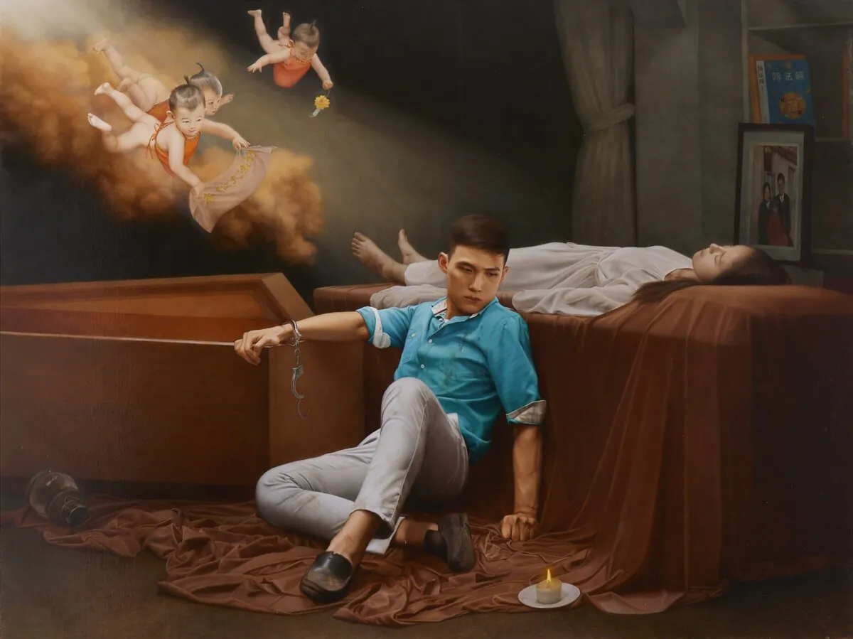 Lin Yu Hsuan of Taiwan won an outstanding youth award at the Sixth NTD International Figure Painting Competition for “Merciful Encouragement." Oil on canvas; 62 inches by 82 2/8 inches. (NTD International Figure Painting Competition)
