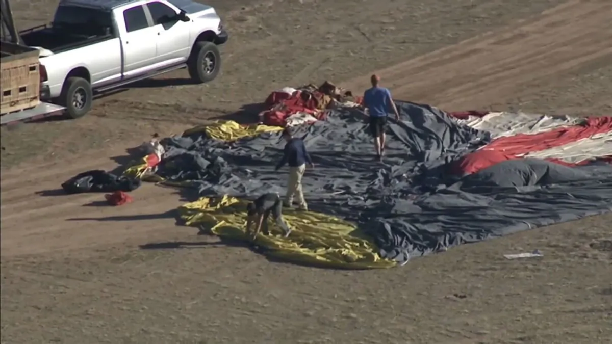 The scene of a hot-air balloon crash in Eloy, Ariz., on Jan. 14, 2023. (Courtesy of KNXV)