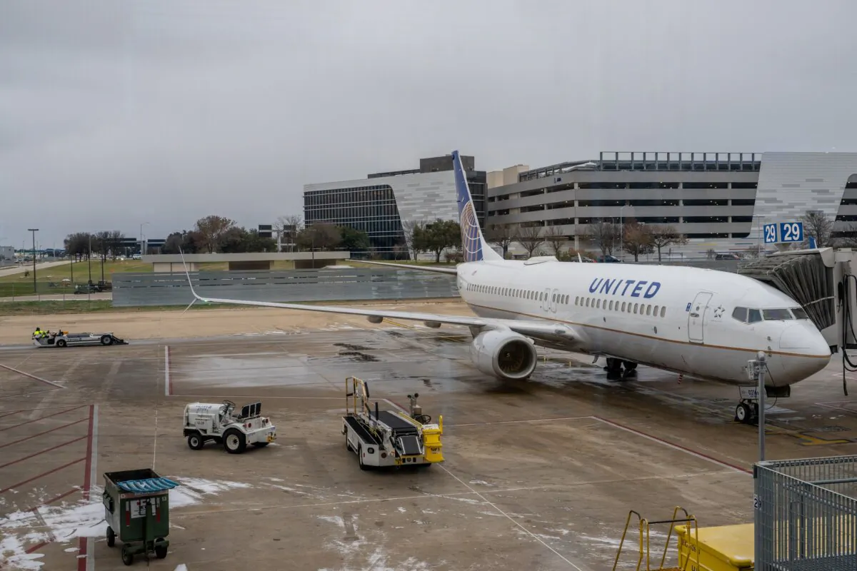 A United Airlines flight is seen ahead of departure at the Austin Bergstrom International Airport in Austin, Texas, on Jan. 15, 2024. (Brandon Bell/Getty Images)