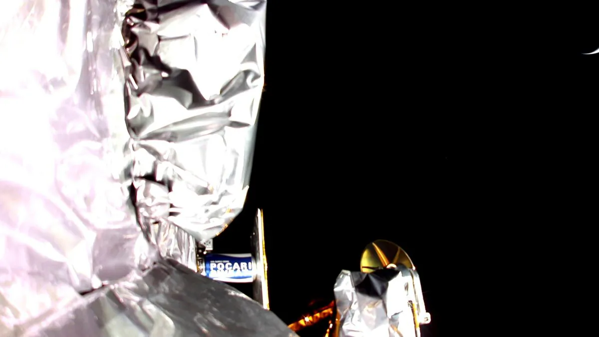 A section of insulation on the Peregrine lander. (Astrobotic Technology via AP)