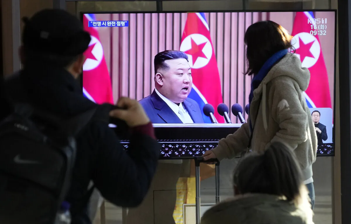 A TV screen shows a file image of North Korean leader Kim Jong Un during a news program at the Seoul Railway Station in Seoul, South Korea, on Jan. 16, 2024. (Ahn Young-joon/AP Photo)