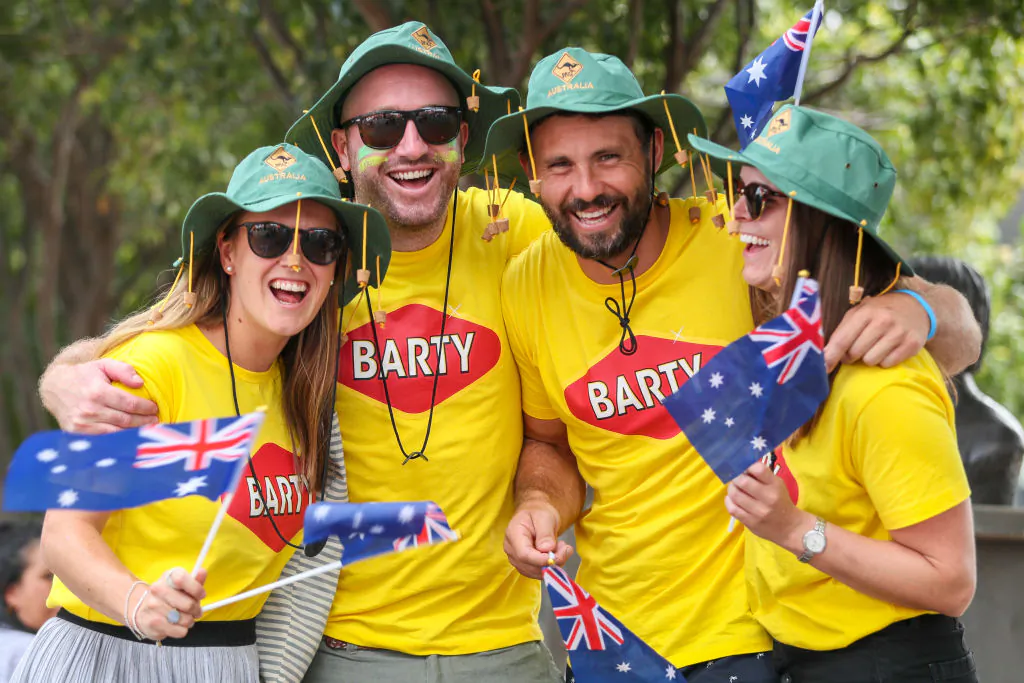 Crowds celebrate Australia Day on day seven of the 2020 Australian Open at Melbourne Park in Melbourne, Australia on Jan. 26, 2020. (Wayne Taylor/Getty Images)