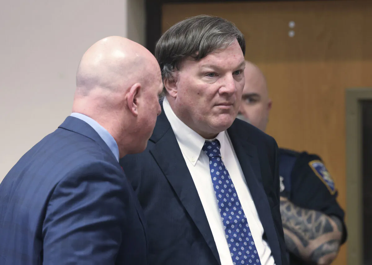 Alleged Gilgo serial Killer Rex Heuermann appears inside Judge Timothy P. Mazzei's courtroom with his attorney Michael Brown at Suffolk County Court in Riverhead, N.Y. on Jan. 16, 2024. (James Carbone/Newsday via AP)