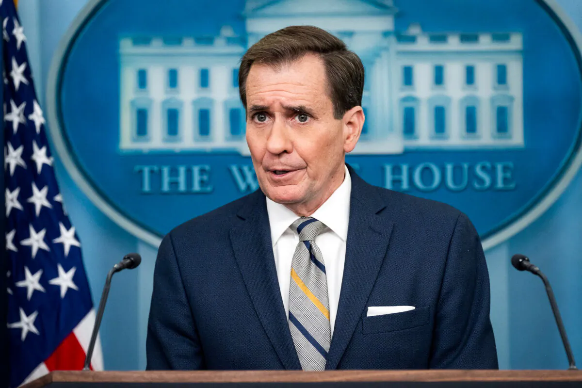 U.S. National Security Council spokesman John Kirby speaks during the daily briefing in the Brady Briefing Room of the White House in Washington, DC, on Jan. 11, 2024. (Saul Loeb/ AFP via Getty Images)