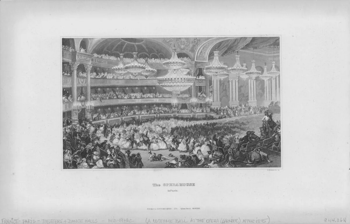 Engraving of the audience hall of the Paris Opera House, circa 1875-1900. (Kean Collection/Archive Photos/Getty Images)