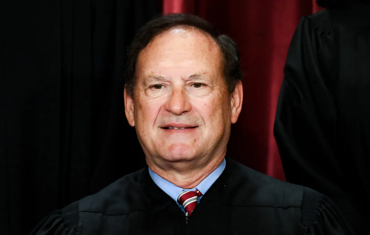Associate Supreme Court Justice Samuel Alito poses for the official photo at the Supreme Court in Washington on Oct. 7, 2022. (Olivier Douliery/AFP via Getty Images)