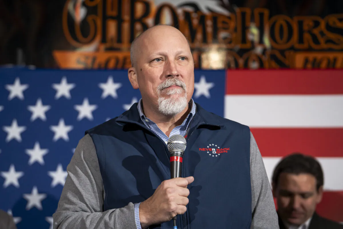 Rep. Chip Roy (R-Texas) speaks during a campaign event with Republican presidential candidate Florida Gov. Ron DeSantis, in Cedar Rapids, Iowa, on Jan. 14, 2024. (Madalina Vasiliu/The Epoch Times)