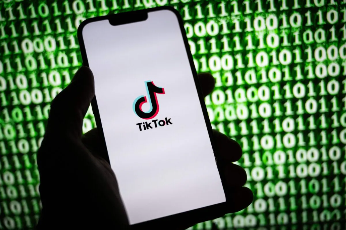 The logo of TikTok on a smartphone in Mulhouse, eastern France, on Oct. 30, 2023. (Sebastien Bozon/AFP via Getty Images)