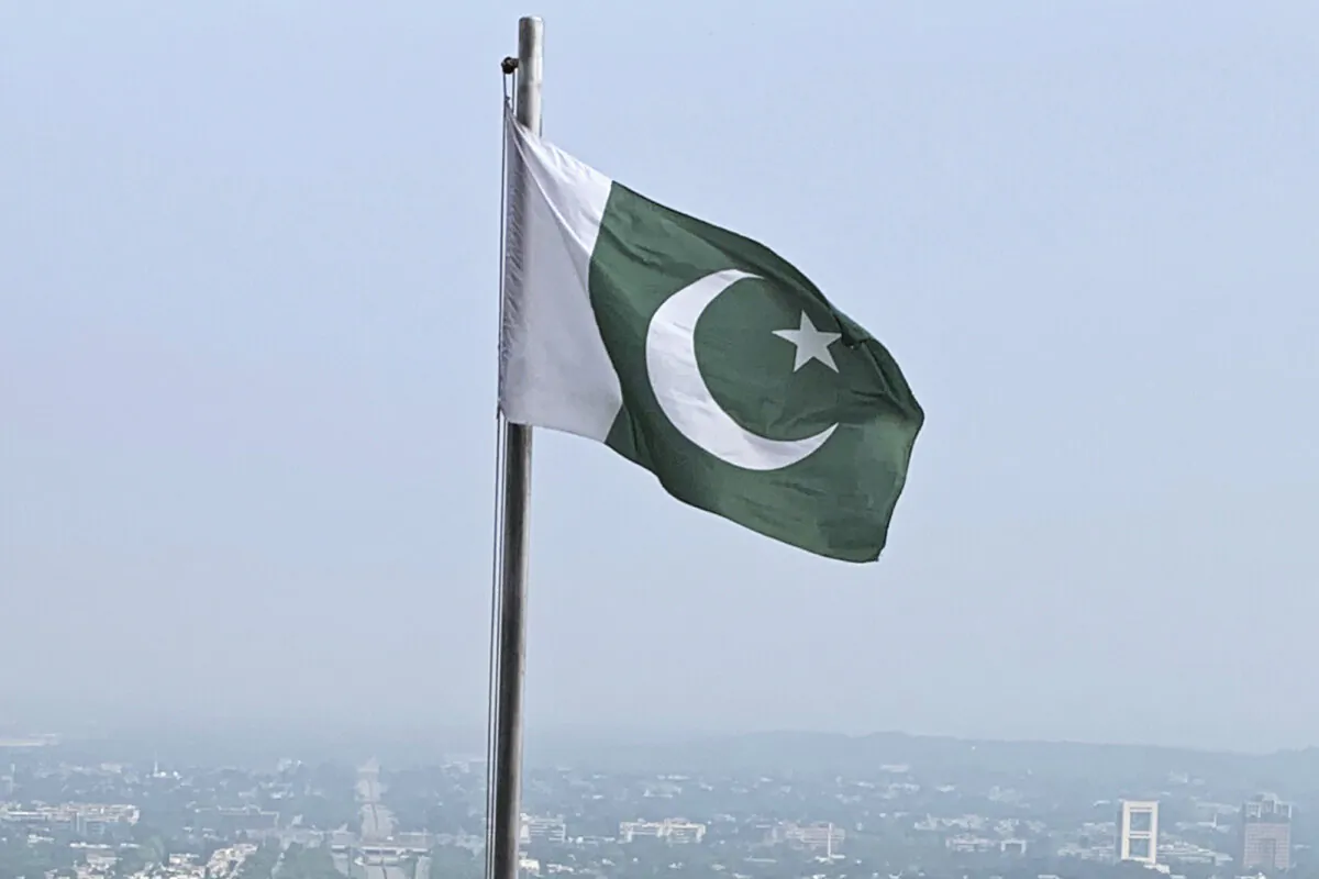 A Pakistani flag flies on a lookout in Islamabad, Pakistan, on July 27, 2022. (Rahmat Gul/AP Photo)