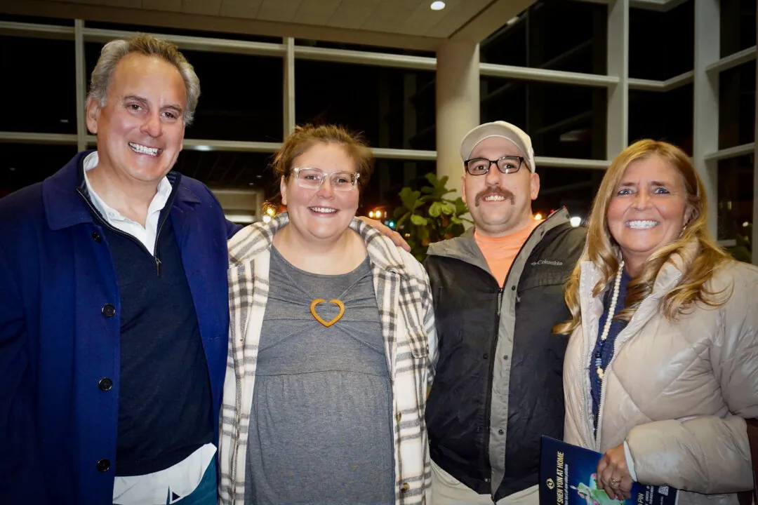 (L-R) David Lopez, Natalie Hensley, Mark Hensley, and Dawn Lopez at the Shen Yun Performing Arts performance at Koger Center for the Arts on Jan. 17, 2024. (Sherry Dong /The Epoch Times)
