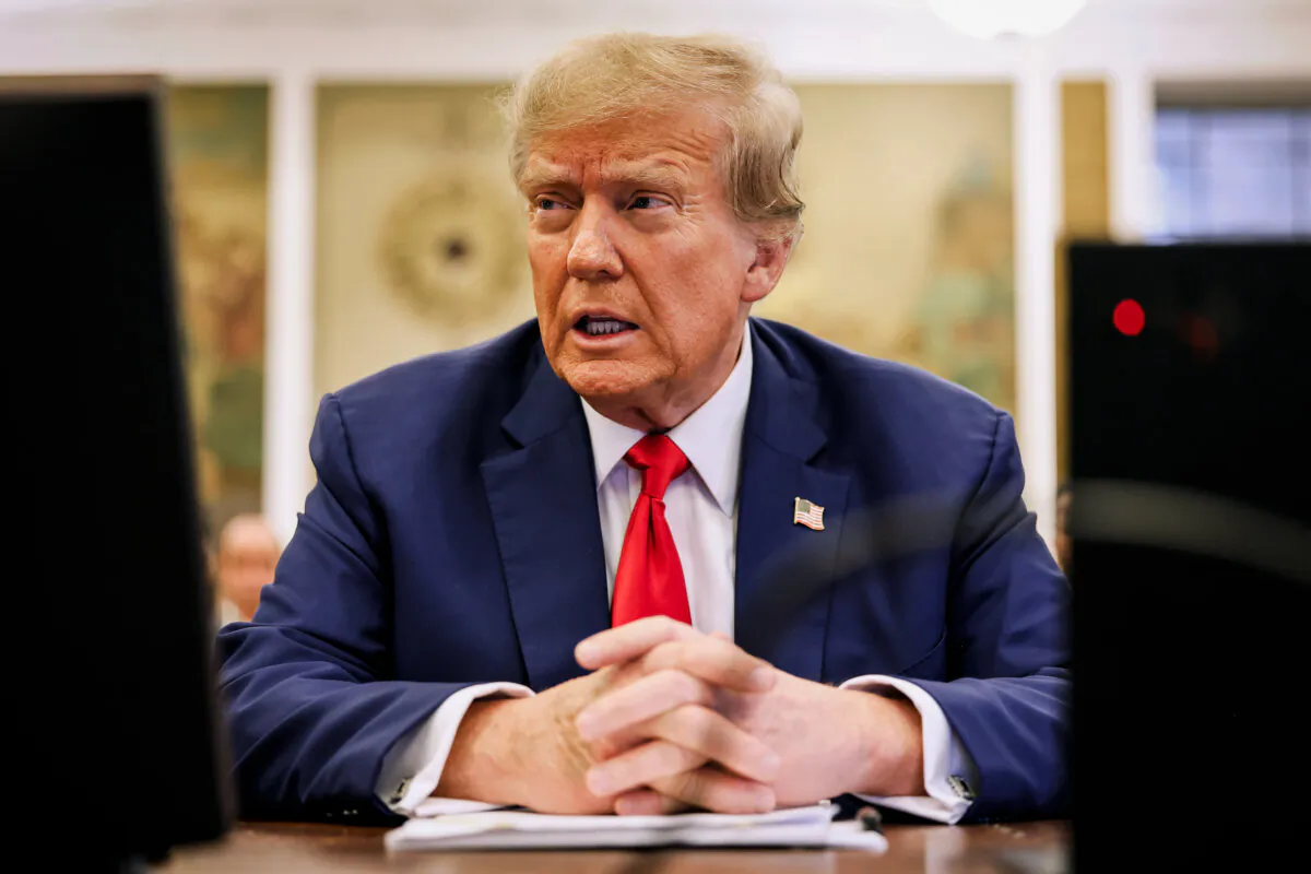 Former President Donald Trump sits in the New York State Supreme Court during his civil fraud trial in New York City, on Jan. 11, 2024. (Michael M. Santiago/Getty Images)