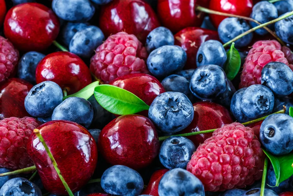 Blueberries, cherries, mulberries, and raspberries possess anti-aging and heart-protective properties. (Bukhta Yurii/Shutterstock)