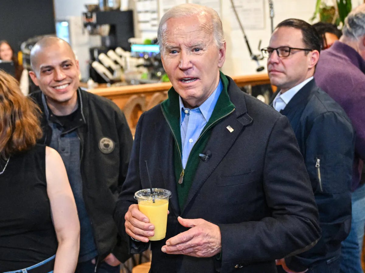 President Joe Biden speaks to reporters as he visits a coffee shop in Emmaus, Pa., on Jan. 12, 2024/ (Mandel Ngan/AFP via Getty Images)