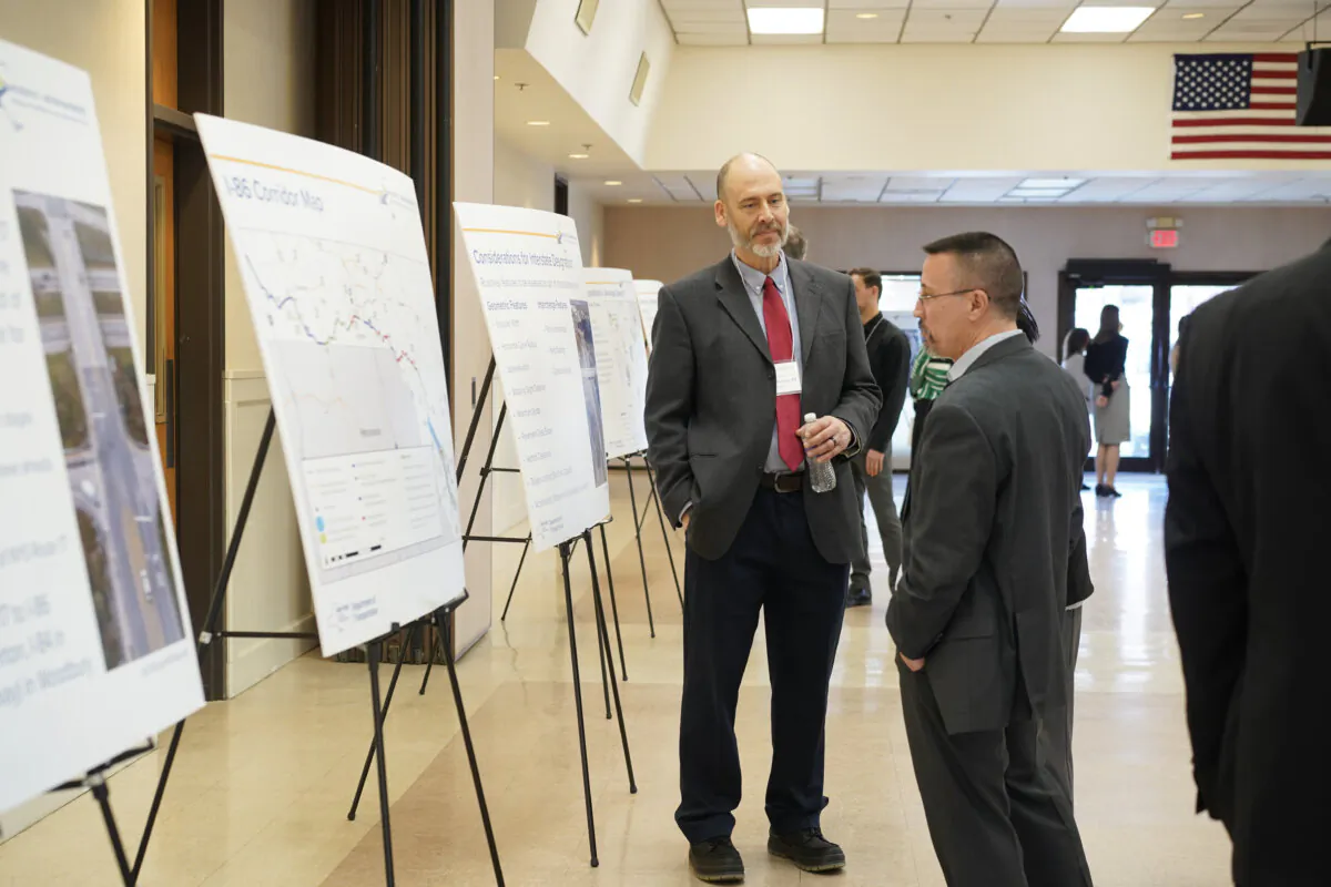 The New York State Department of Transportation hosts a public information session on the Route 17 upgrade project in the Town of Wallkill, N.Y., on Jan. 17, 2024. (Cara Ding/The Epoch Times)