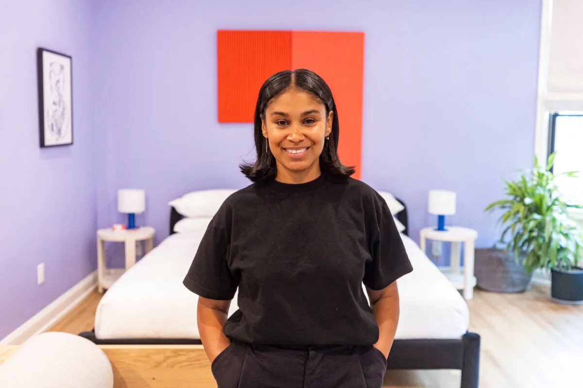 Shannon Maldonado, owner of Yowie hotel, in one of the rooms at Yowie in Philadelphia. (Tyger Williams/The Philadelphia Inquirer/TNS)