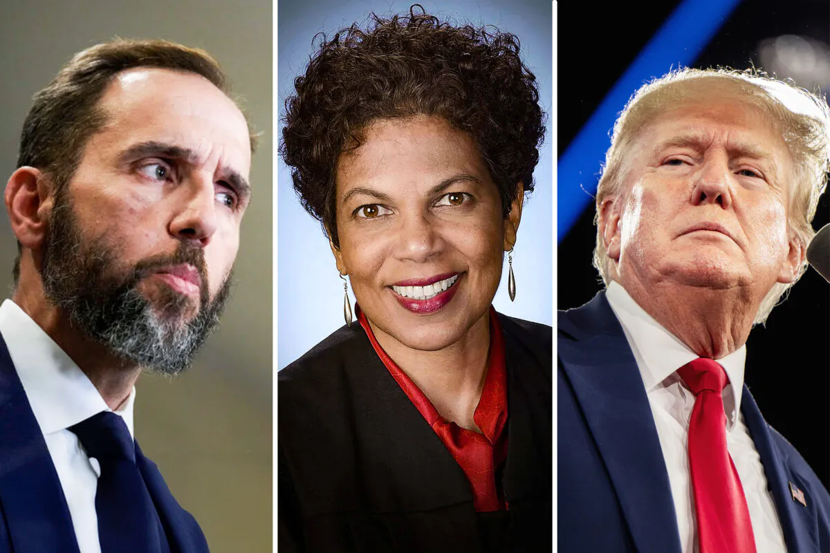 (L) Special counsel Jack Smith. (C) U.S. District Judge Tanya Chutkan. (R) Former President Donald Trump. (Drew Angerer/Getty Images; Administrative Office of the U.S. Courts via AP; Brandon Bell/Getty Images)