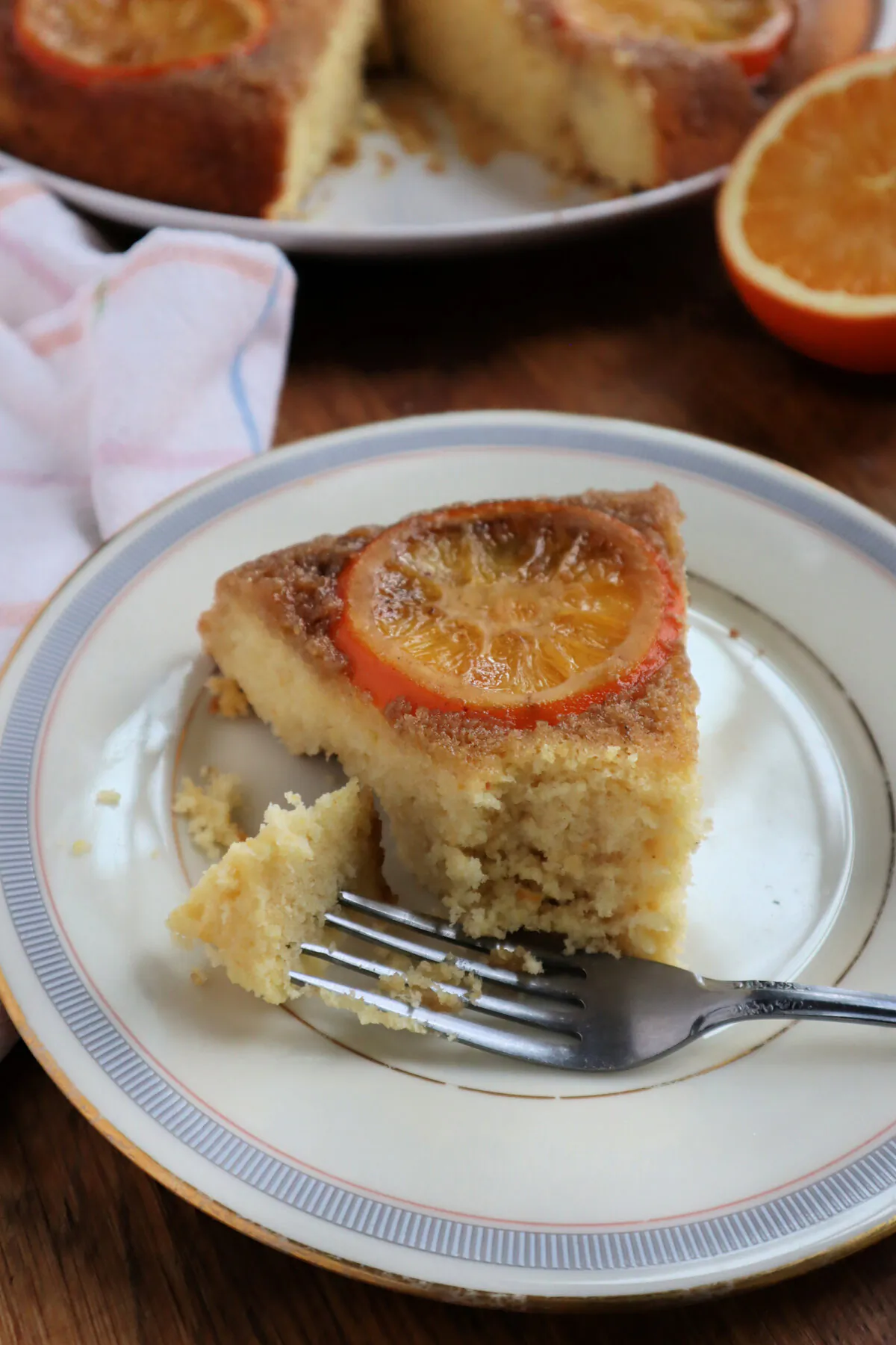 Flavored with orange zest and juice, the easy cornmeal cake is topped with a spiral of fresh orange slices that are candied during the baking process. (Gretchen McKay/Pittsburgh Post-Gazette/TNS)