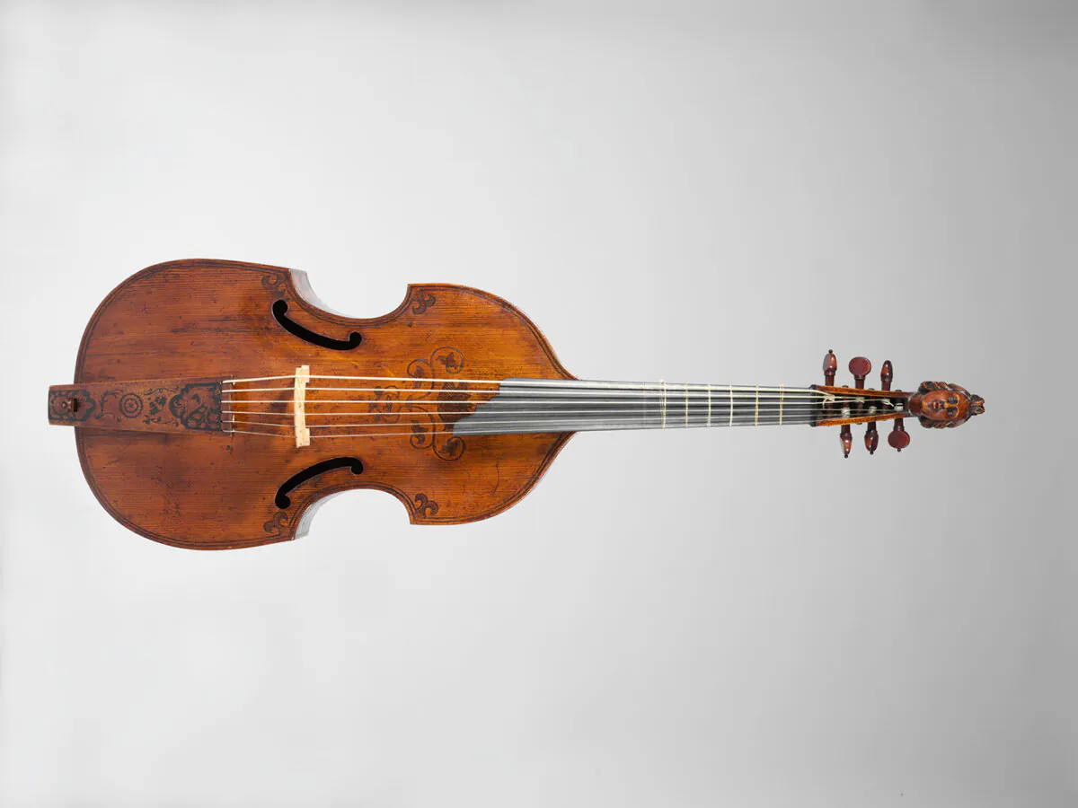Division Viol (Bass Viol), circa 1680, by luthier Richard Meares. The Metropolitan Museum of Art, New York City. (Public Domain)