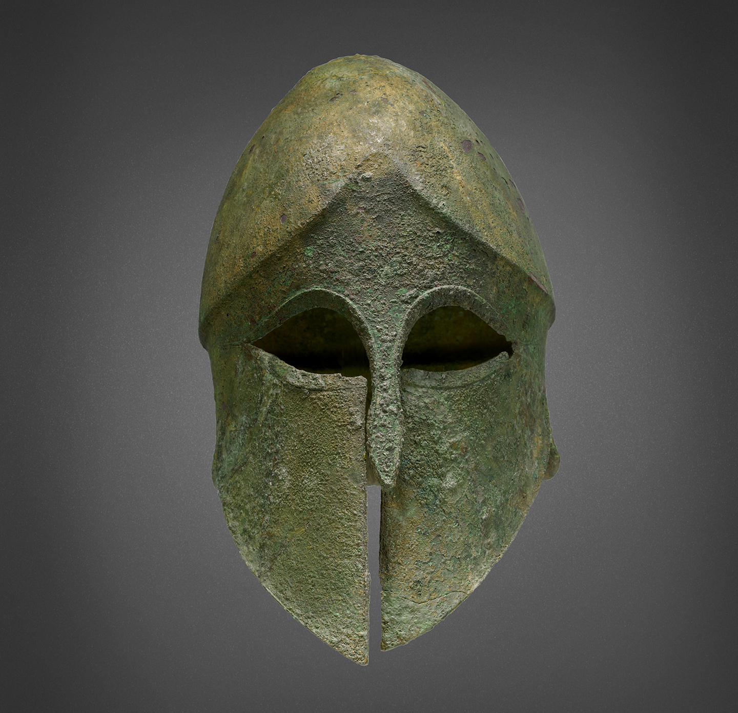 A Greek Bronze Corinthian Helmet (one time use only)