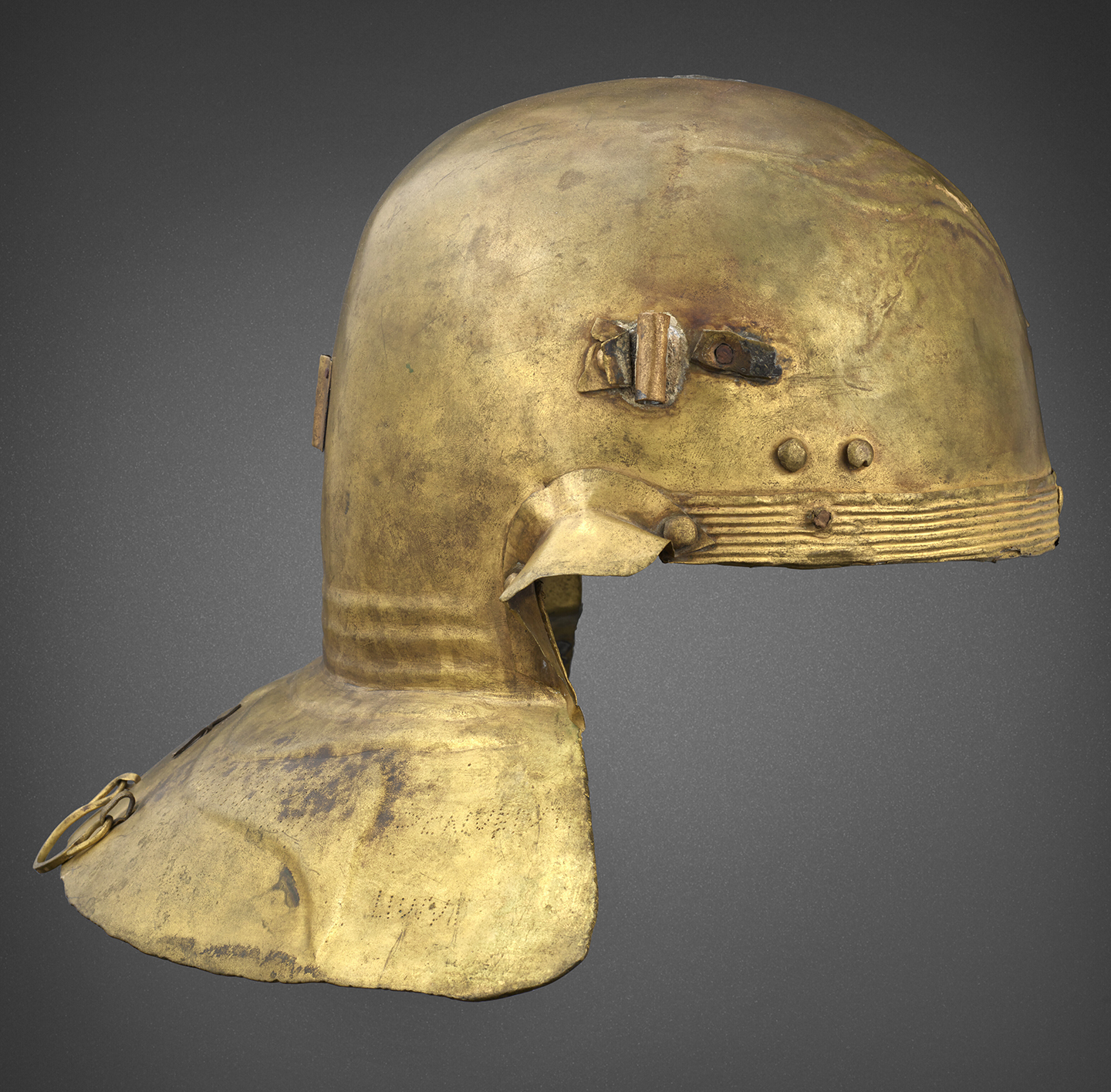 A Roman Sheet Brass Helmet Of Weisenau Type