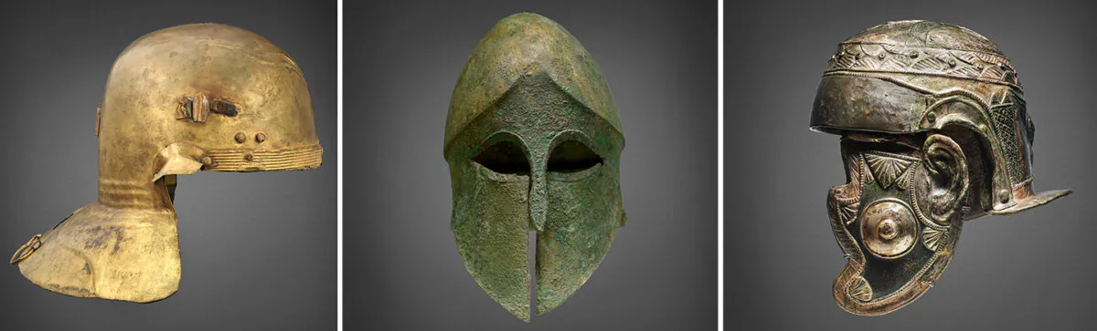 Highlighted helmets from the “Arms and Armour from the Mougins Museum of Classical Art, Part I” auction at Christie's. (© Christie’s Images Limited 2023)