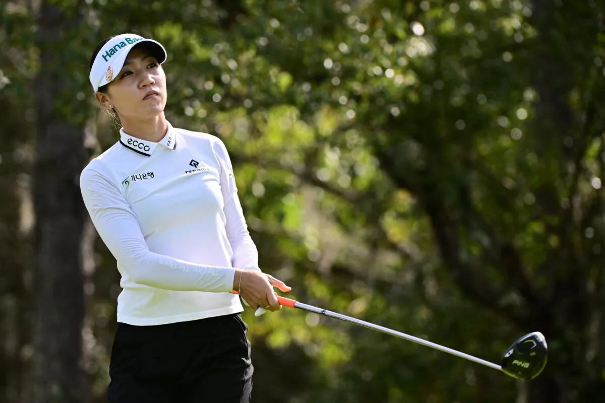 Lydia Ko of New Zealand plays her shot from the fifth tee during the second round of the Hilton Grand Vacations Tournament of Champions at Lake Nona Golf & Country Club in Orlando, Fla., on January 19, 2024. (Julio Aguilar/Getty Images)