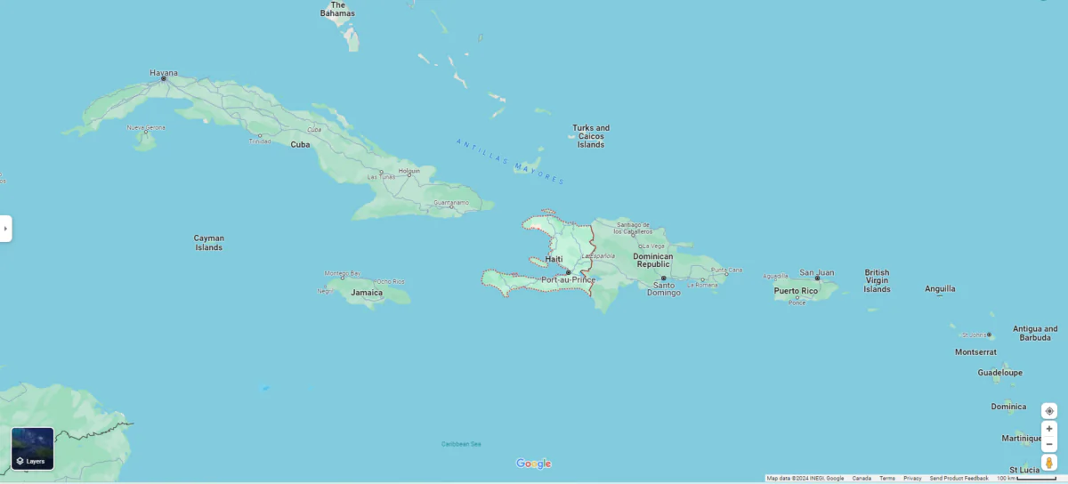 Haiti. (Screenshot via Google Map.)