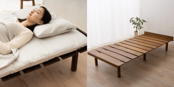 EMOOR Wood Slatted Floor Bed Frame